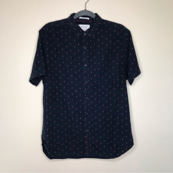 Zipcode Travellers Collection Slim Fit Flamingo All Over Print Shirt Mens Large - Picture 16 of 16